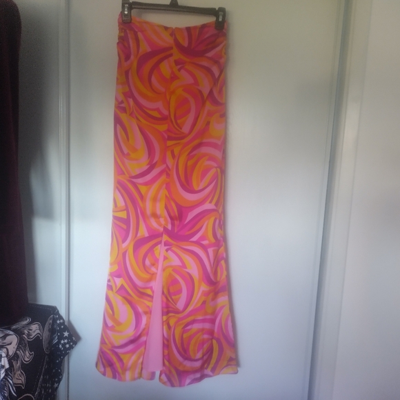 HOUSE OF HARLOW 1960 Strapless Maxi Dress Pink & Orange Psychedelic XS - Picture 3 of 6